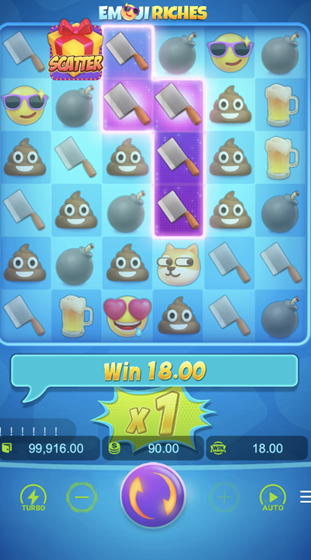 Wins pay out in Clusters on the grid