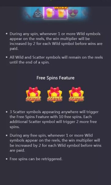 Free Spins feature screen